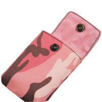 Tasche klein mit Druckknopf 100 x 70 mm, PINK CAMOUFLAGE