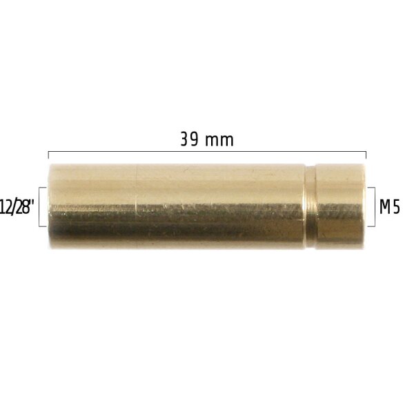 Gewindeadapter 12/28"-Innen auf M5-Innen (Dewey-Putzstock)