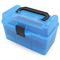 MTM Patronenbox mit Klappdeckel H50-RM-24 blau-transparent