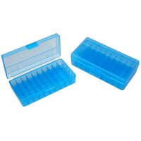 MTM Patronenbox mit Klappdeckel P50-45-24 blau-transparent