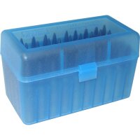 MTM Patronenbox mit Klappdeckel RLLD-50-24 blau-transparent