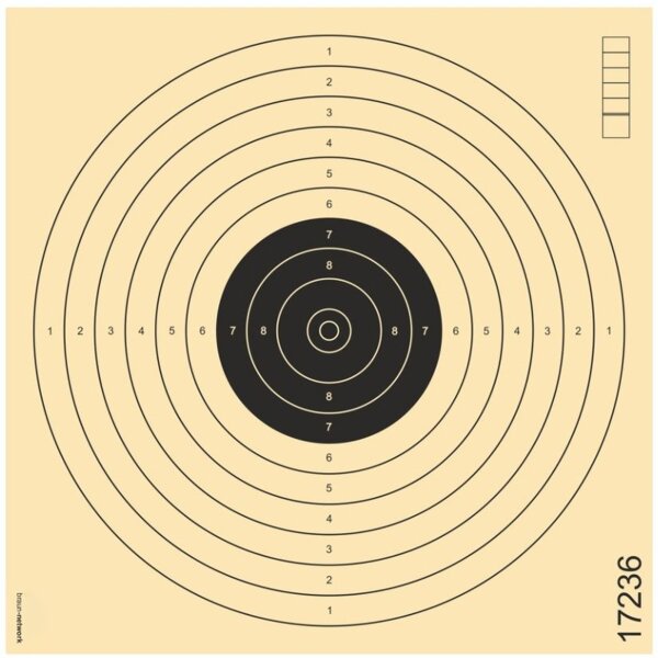 Luftpistolen-Scheiben 17 x 17 cm - nummeriert - 100 Stück