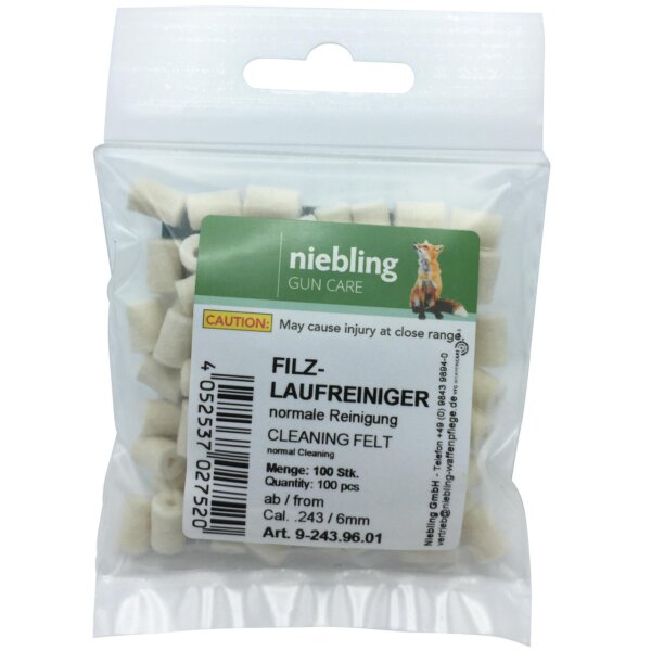 Niebling Laufreiniger Normal Kaliber 6 mm / .243 - 100 Stück