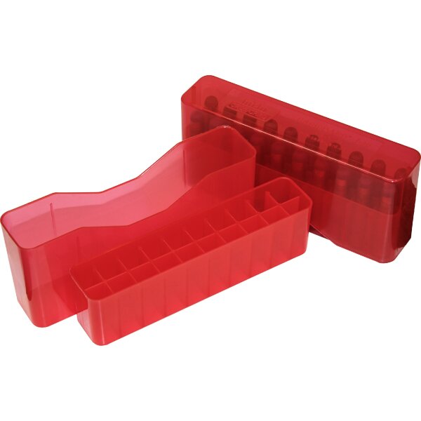 MTM Patronenbox mit Stülpdeckel J-20-MLD-29 rot-transparent