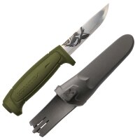 Morakniv Basic 511 Militär Grün Jagdmesser mit Gravur Wildschwein