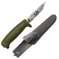 Morakniv Basic 511 Militär Grün Jagdmesser mit Gravur Berglandschaft