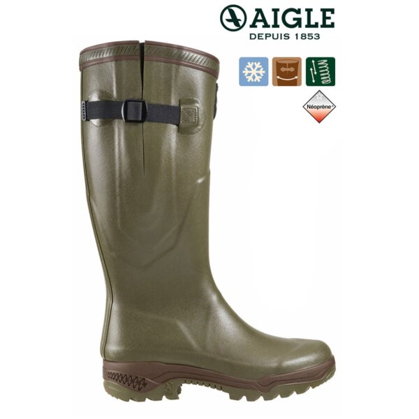 AIGLE Gummistiefel Parcours 2 Iso in khaki - Kälteschutz bis -20 Grad