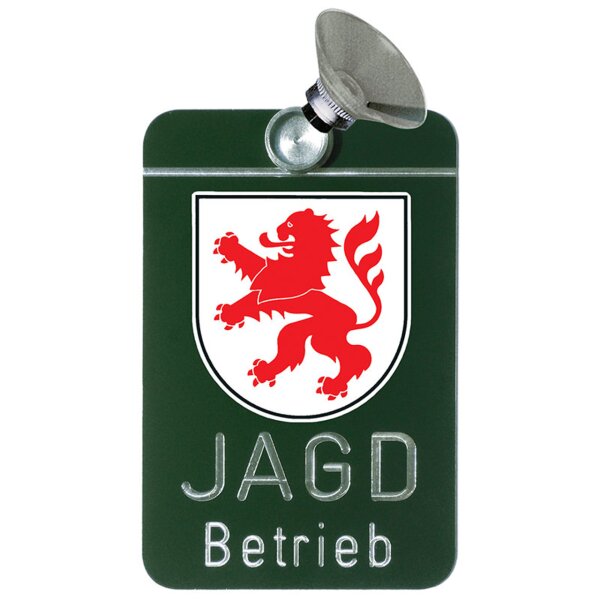 Autoschild Jagdbetrieb mit Länderwappen - Hessen