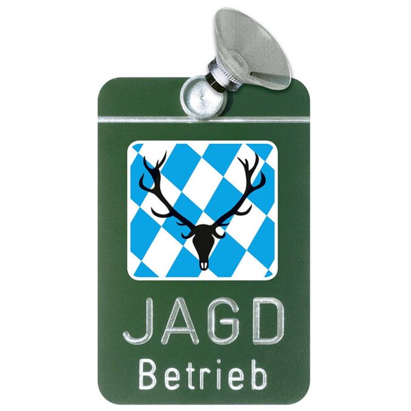 Autoschild Jagdbetrieb mit Länderwappen - Bayern