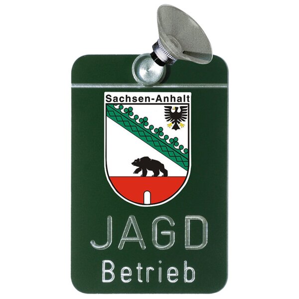 Autoschild Jagdbetrieb mit Länderwappen - Sachsen-Anhalt