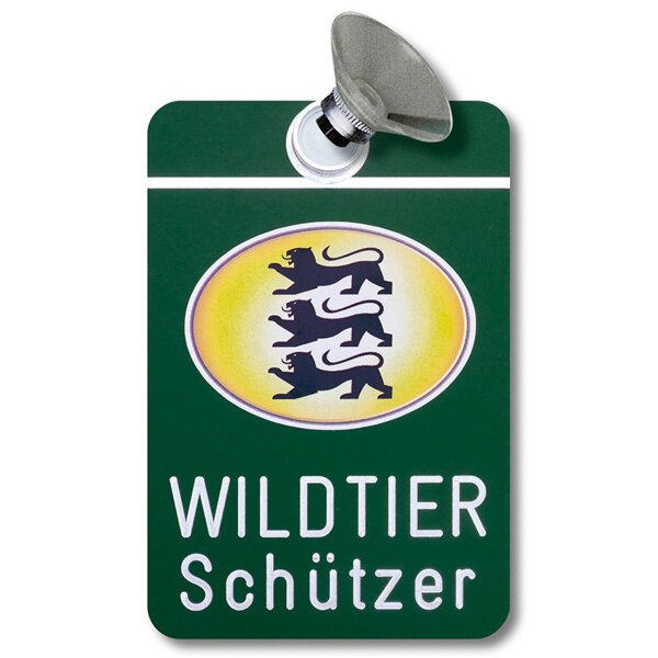 Autoschild Jagdbetrieb mit Länderwappen - Baden-Württemberg Wildtierschützer